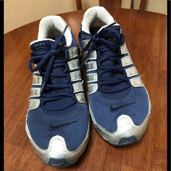 nike shox blue and silver